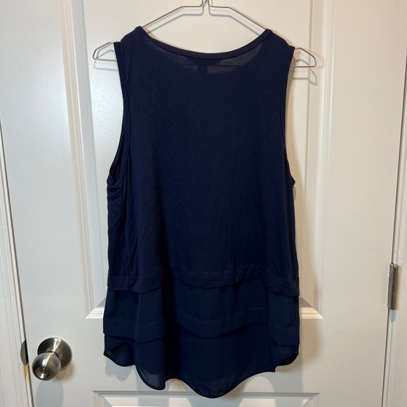 MICHAEL KORS Navy Blue Sleeveless‎ Layered Tank Top M - Picture 4 of 7